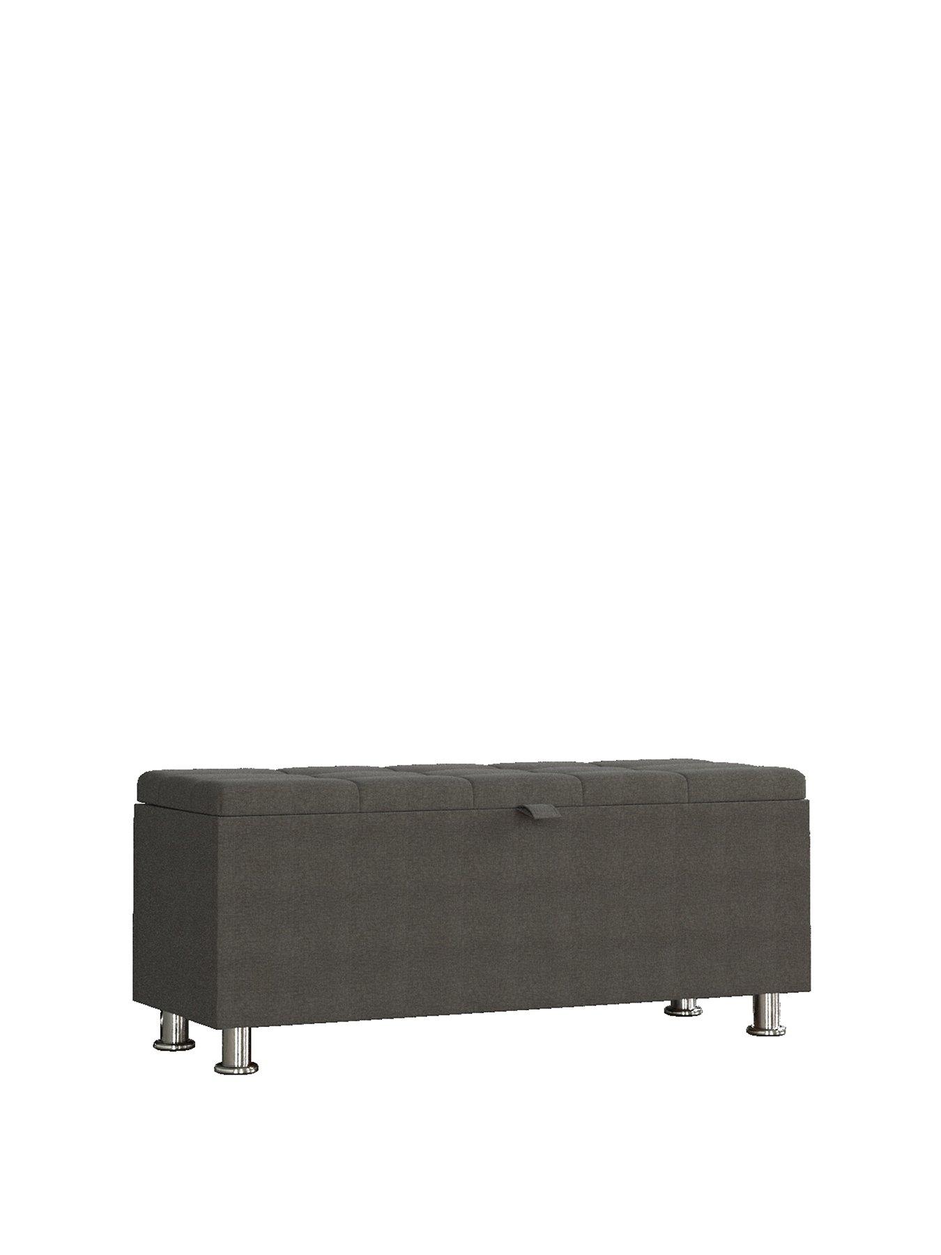 Black fabric storage deals bench