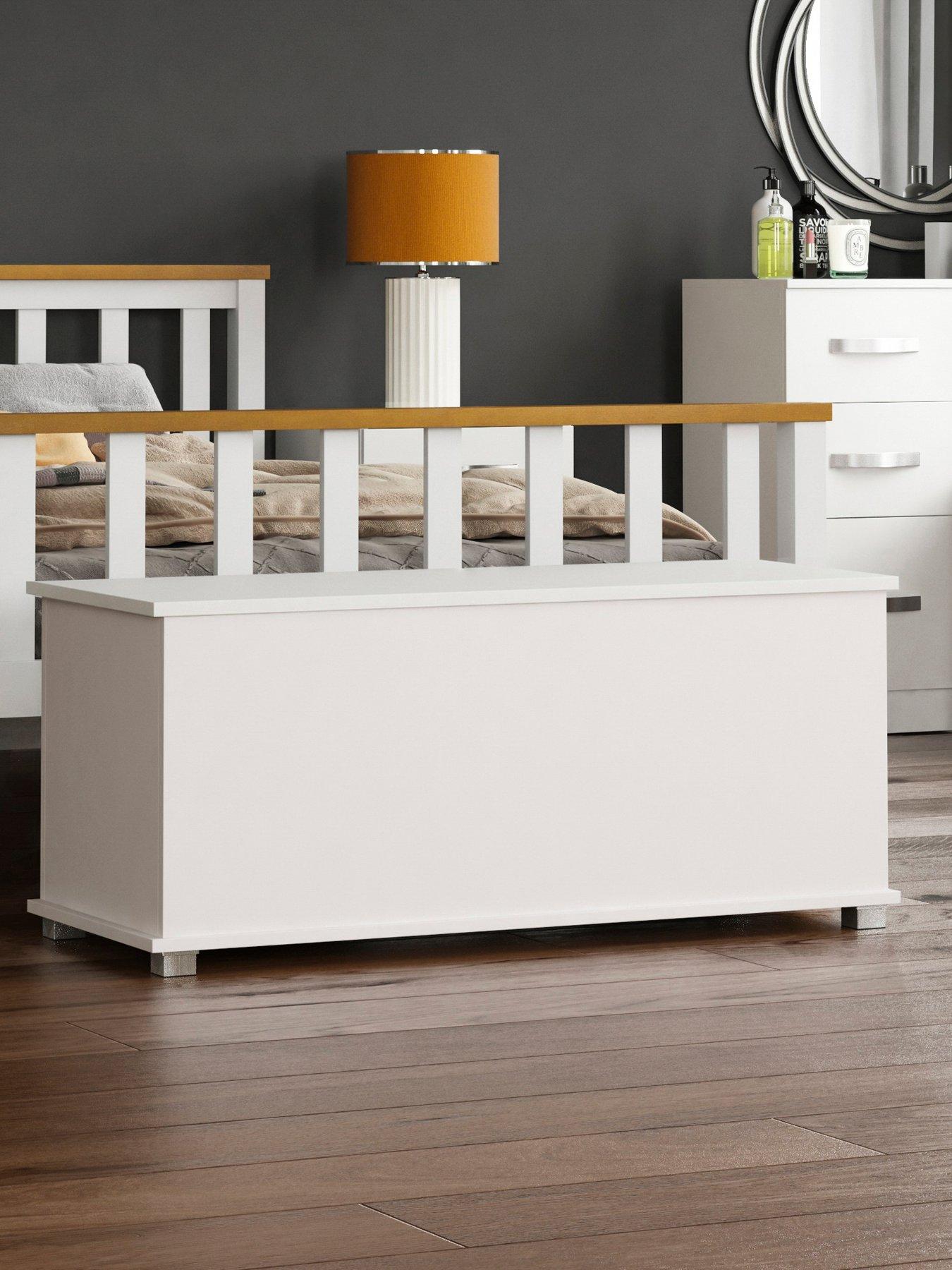 undefined Leon Storage Ottoman - White