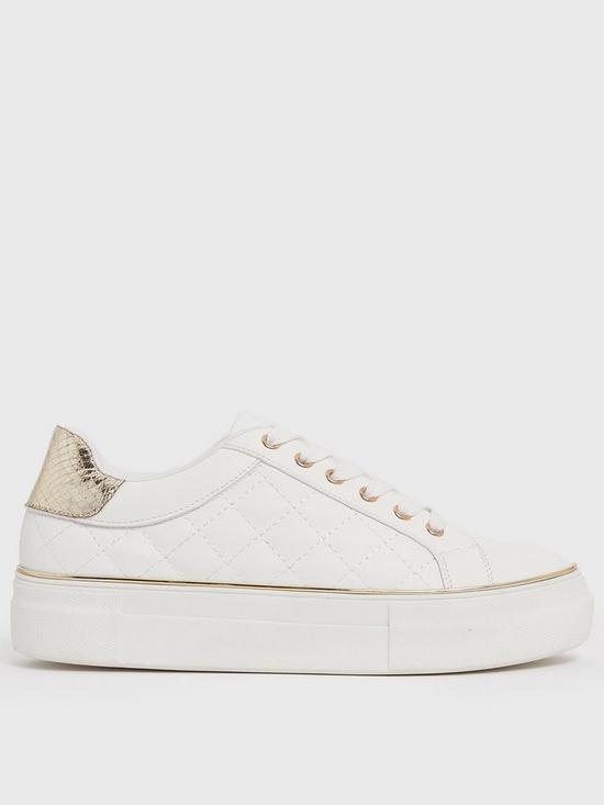 very.co.uk | Marley Quilted Metal Trim Plimsolls - White