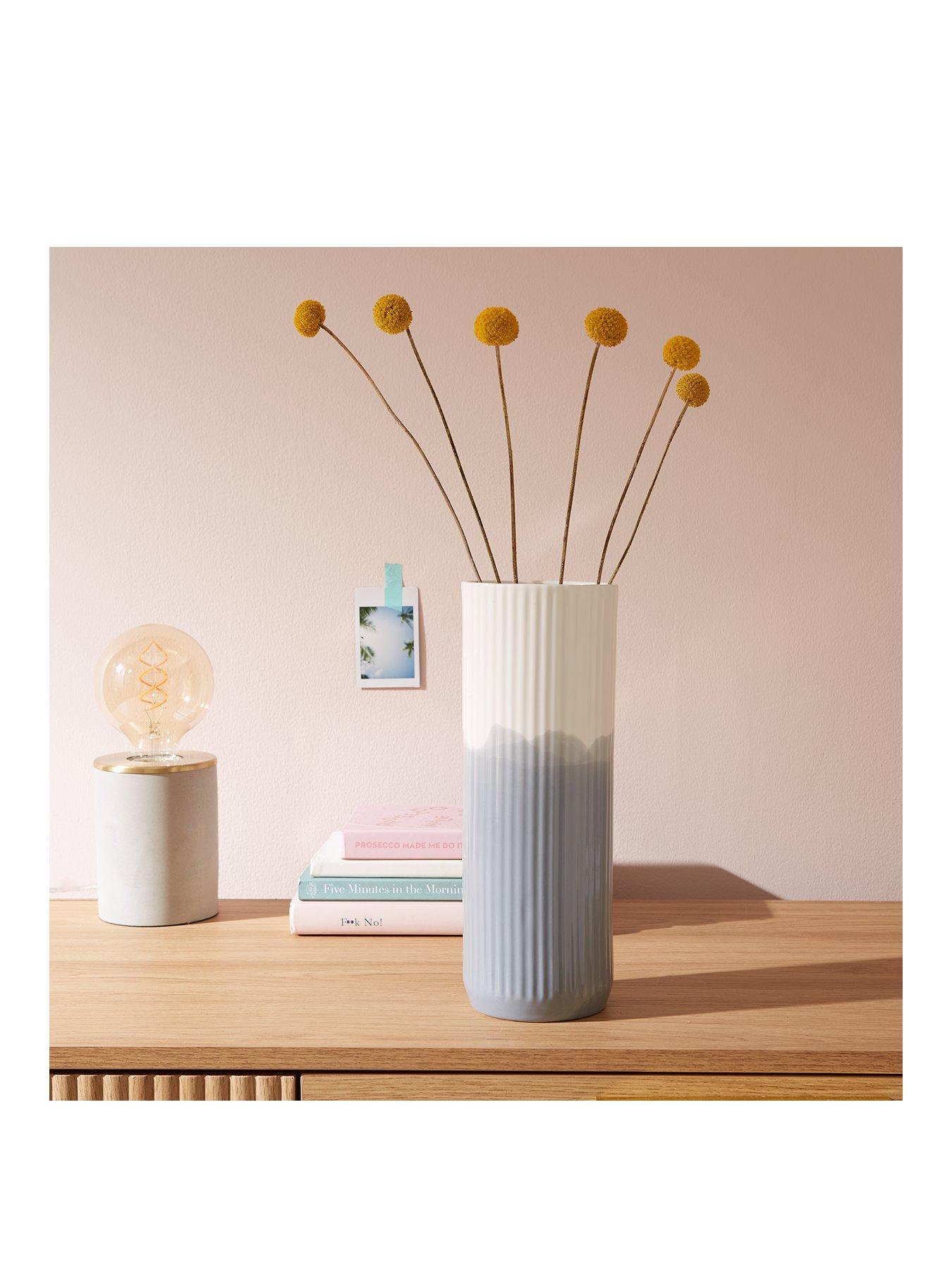 Product photograph of Raya Medium Hand-painted Ribbed Vase from very.co.uk