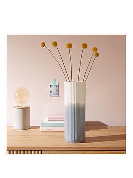 Product photograph of Very Home Raya Medium Hand-painted Ribbed Vase from very.co.uk