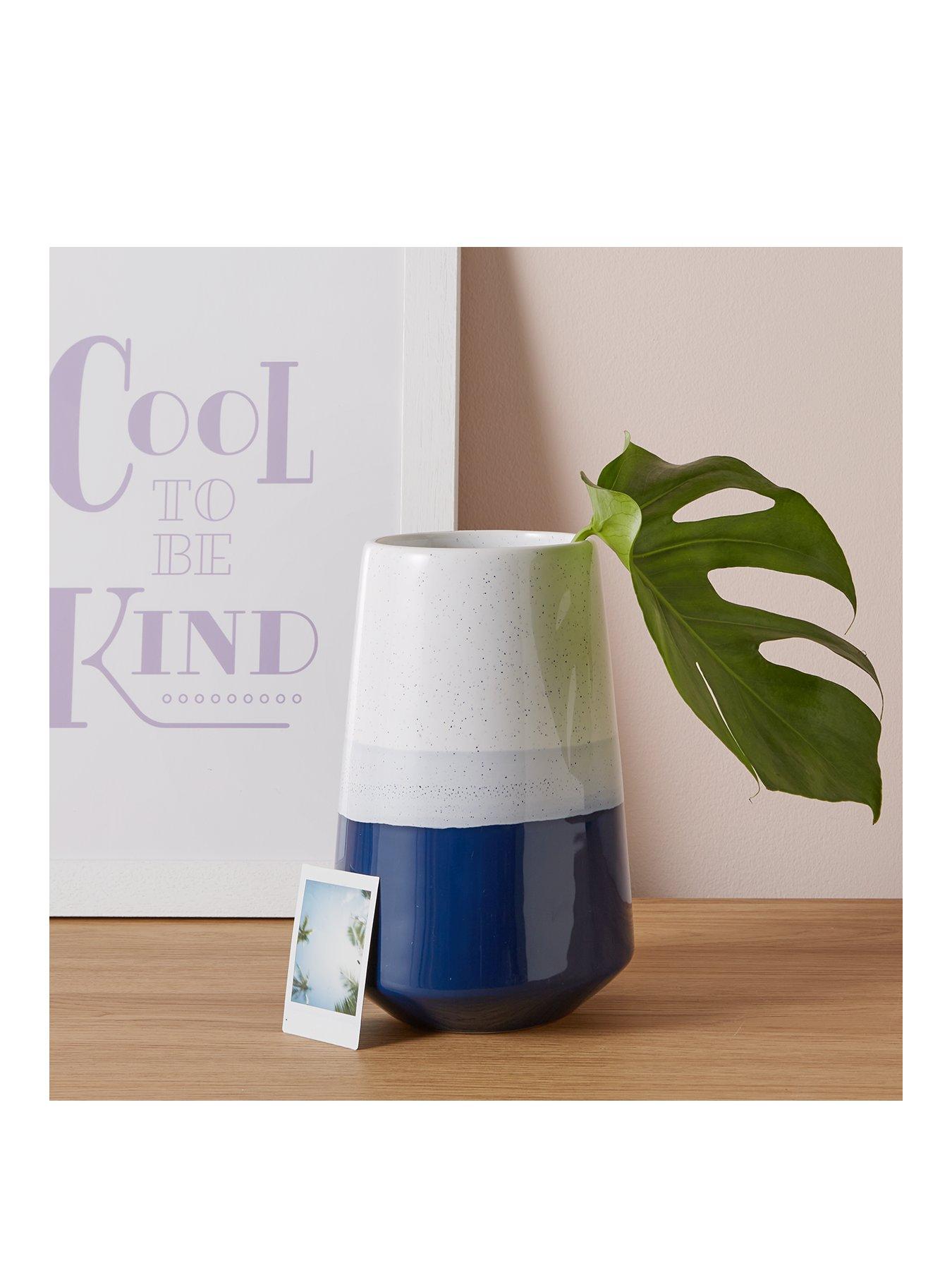 Product photograph of Maria Hand-painted Blue Vase from very.co.uk