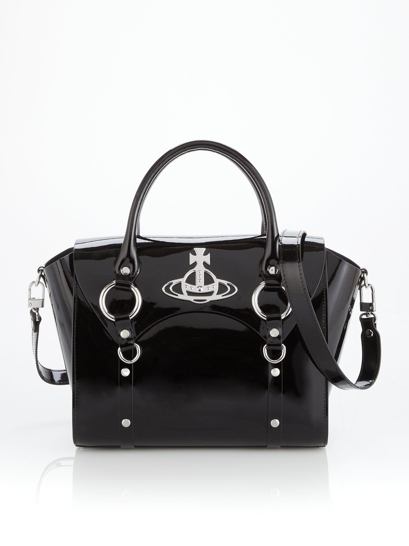 Vivienne Westwood Betty Medium Patent Handbag - Black | very.co.uk