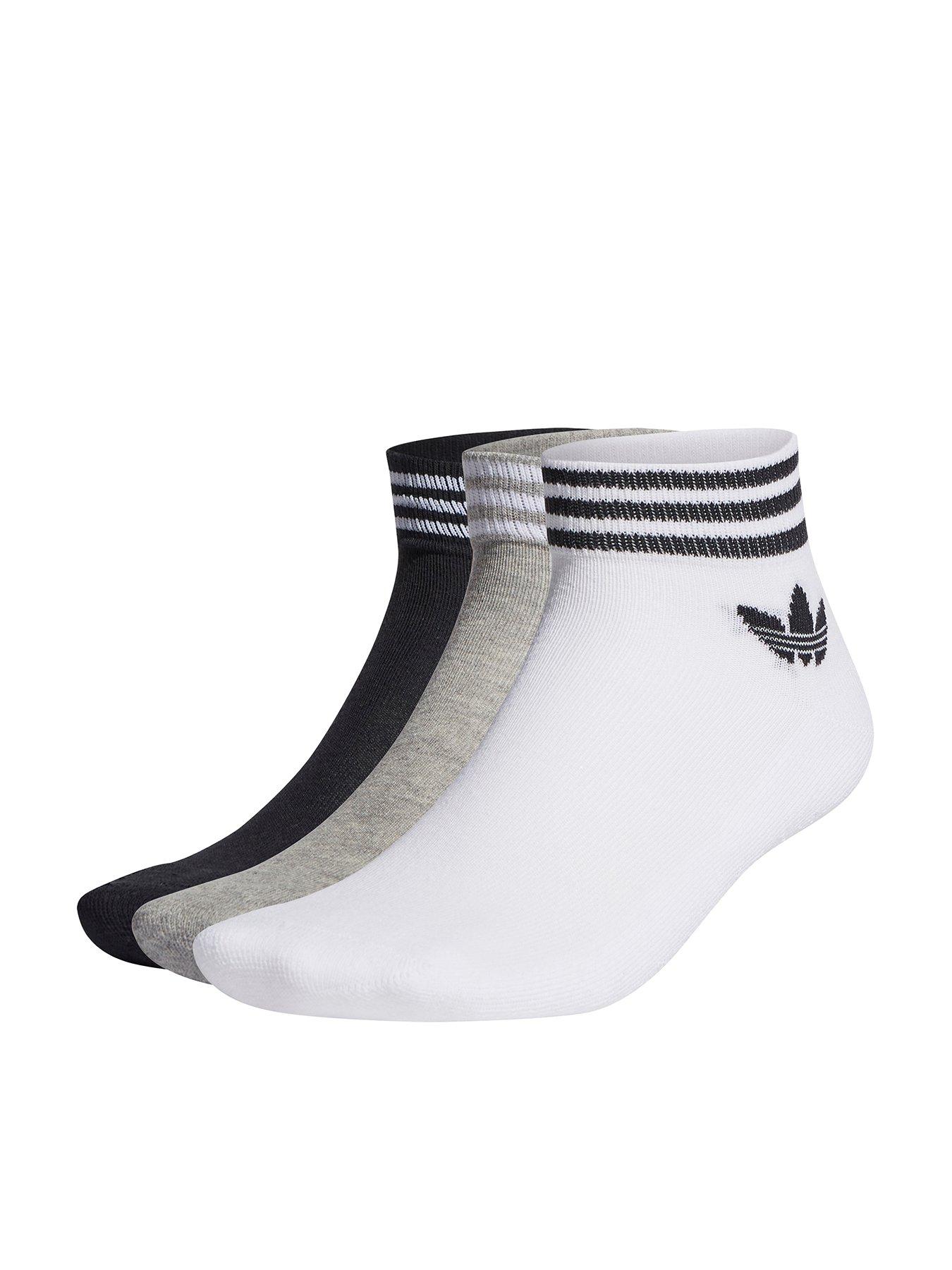 undefined Kids Adicolor Ankle 3 Pack Socks - Black/Multi