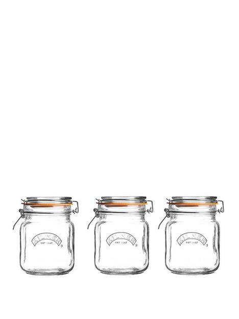 kilner-set-of-3-1-litre-clip-top-jars