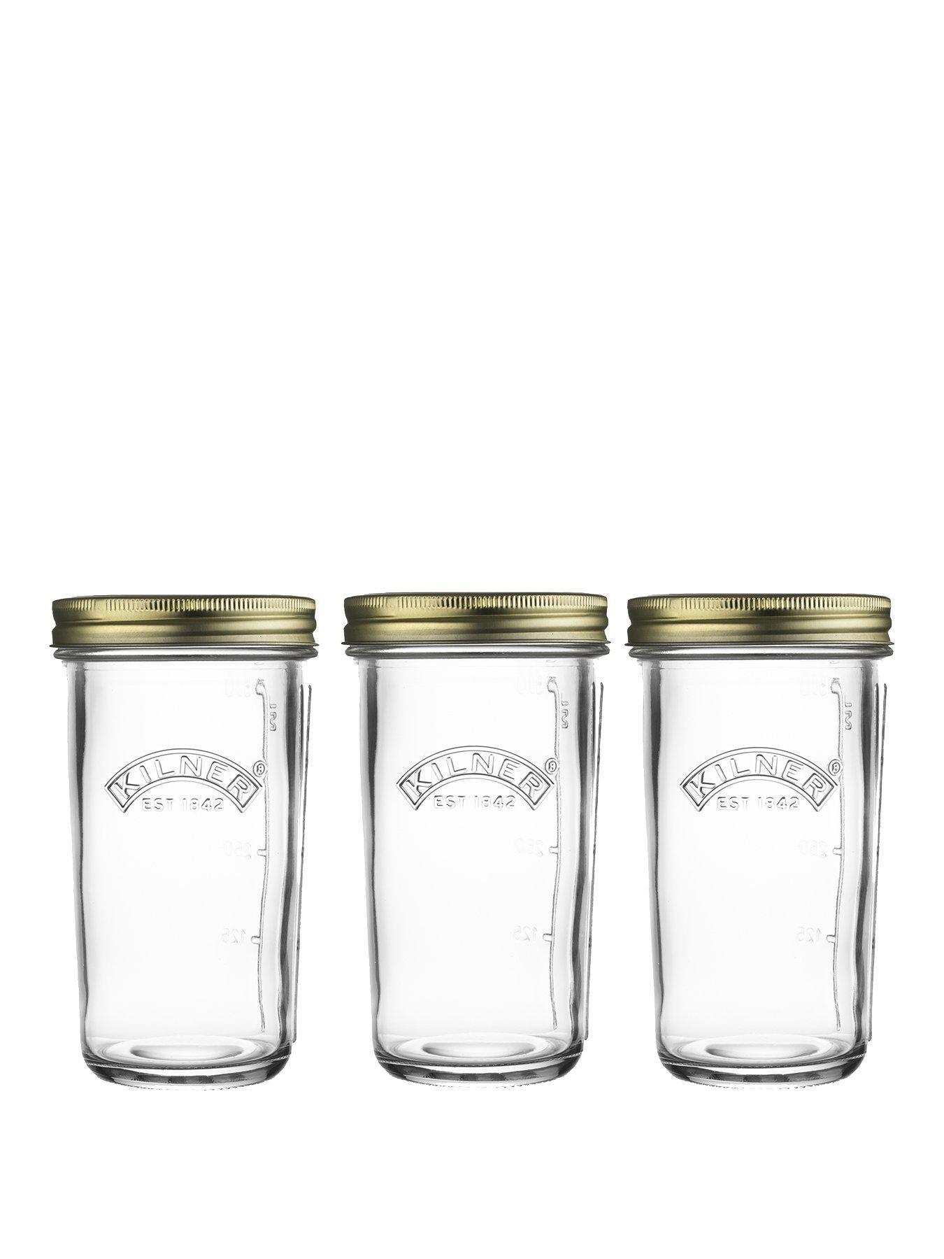 Product photograph of Kilner Set Of 3 0 5-litre Screw Top Widemouth Preserve Jars from very.co.uk