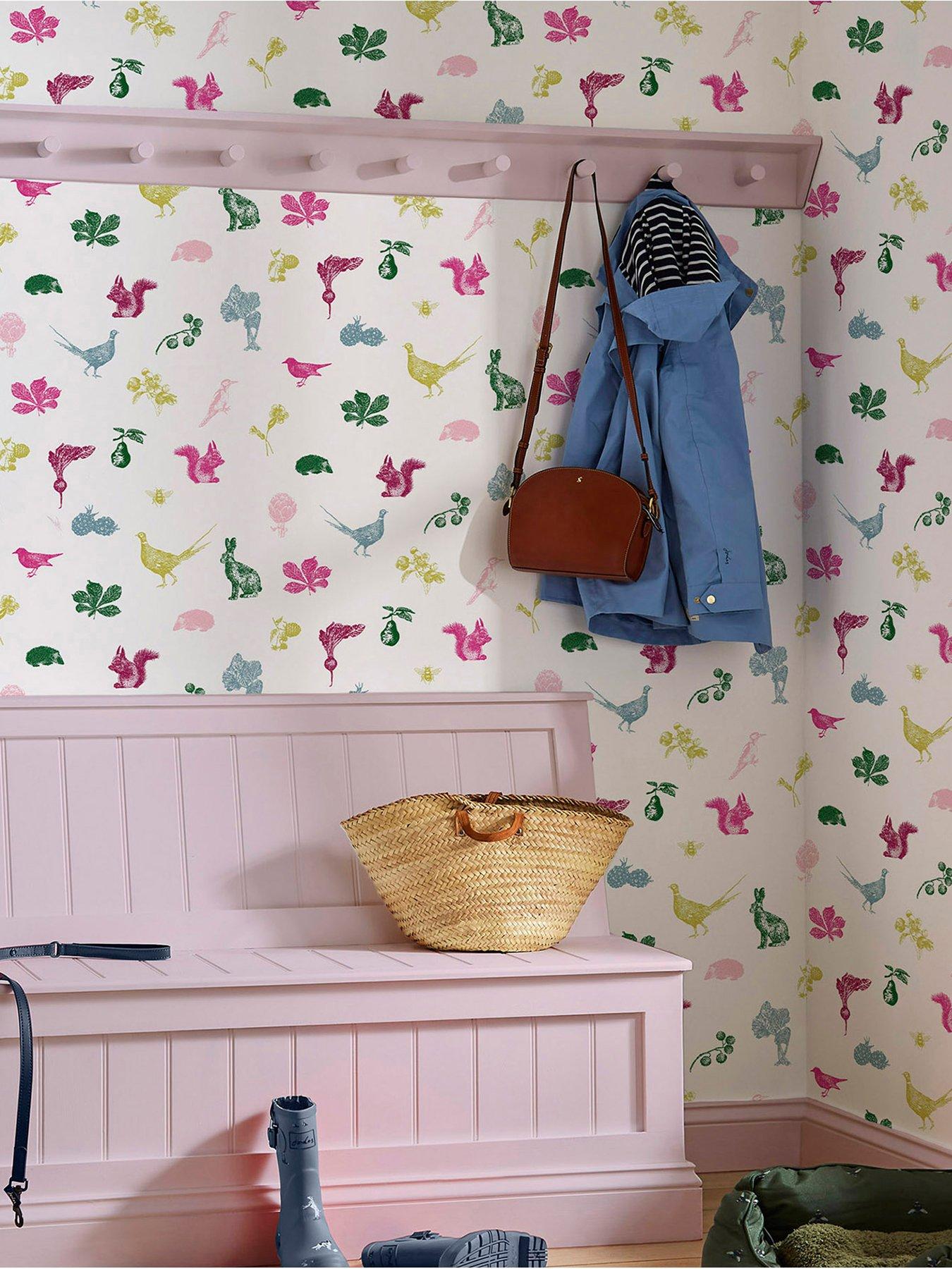 Product photograph of Joules Etched Woodland Wallpaper from very.co.uk