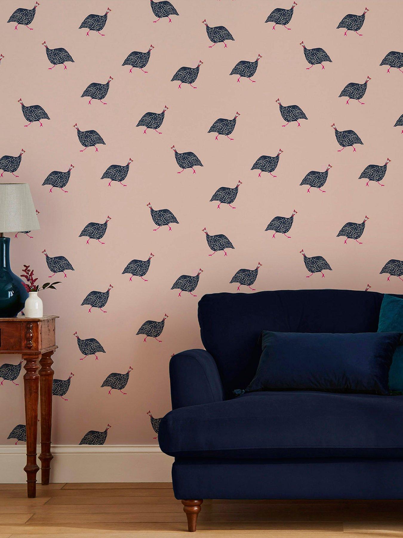 Product photograph of Joules Guinea Fowl Wallpaper from very.co.uk