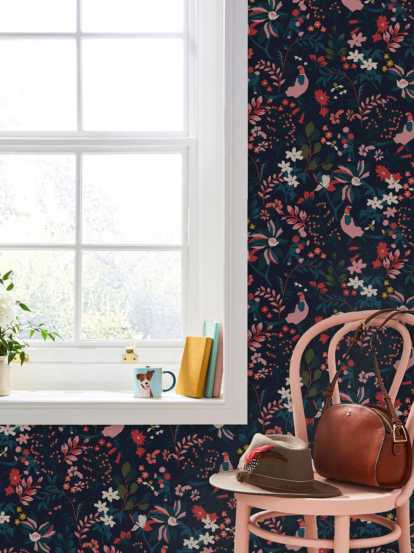 Product photograph of Joules Field Edge Floral Wallpaper from very.co.uk