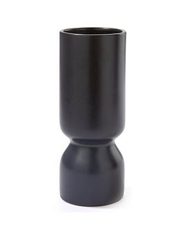 Product photograph of Black Hand-finished Ceramic Vase from very.co.uk