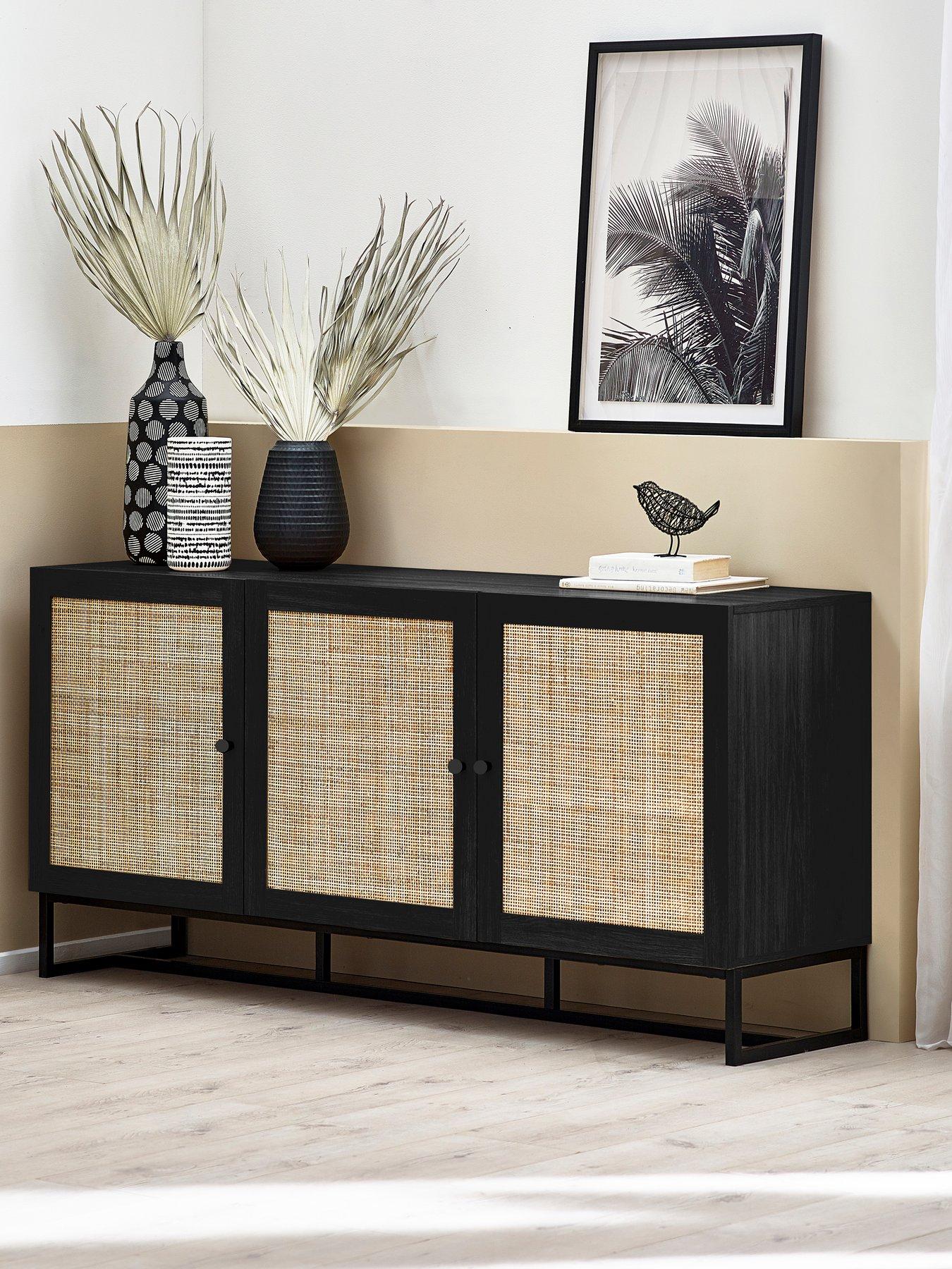 undefined Padstow 3 Door Sideboard - Black