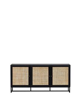 Product photograph of Julian Bowen Padstow 3 Door Sideboard - Black from very.co.uk