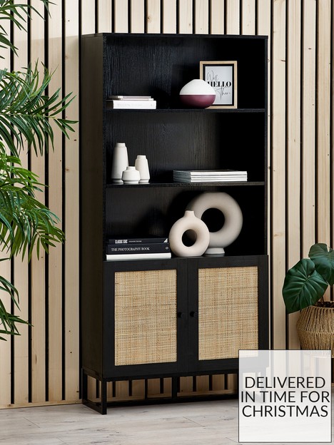 julian-bowen-padstow-tall-storage-bookcase-black