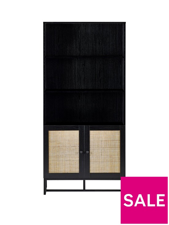 stillFront image of julian-bowen-padstow-tall-storage-bookcase-black