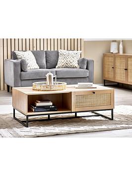 Product photograph of Julian Bowen Padstow Storage Coffee Table - Oak from very.co.uk