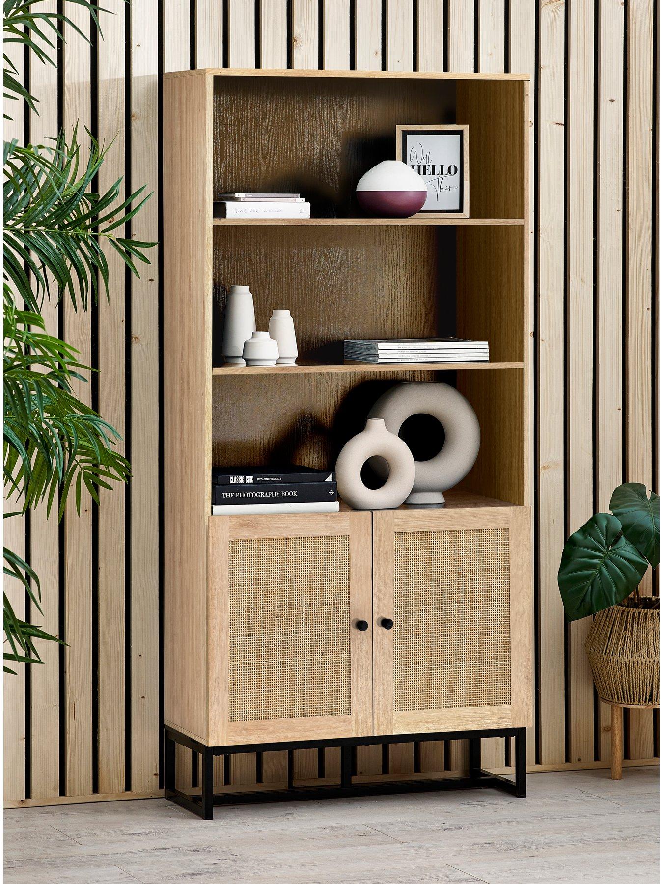 Product photograph of Julian Bowen Padstow Tall Bookcase - Oak from very.co.uk