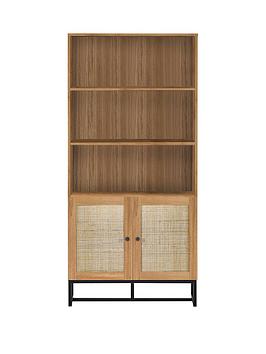 Product photograph of Julian Bowen Padstow Tall Bookcase - Oak from very.co.uk