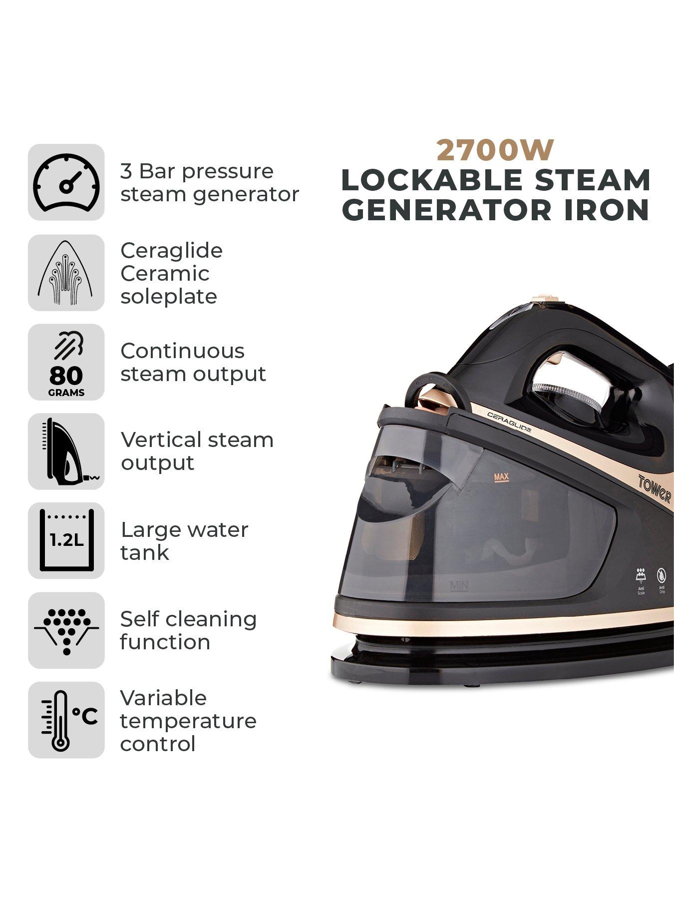 Image 2 of 6 of Tower Ceraglide&nbsp;Steam Generator Iron 2700W&nbsp;- Black/Gold