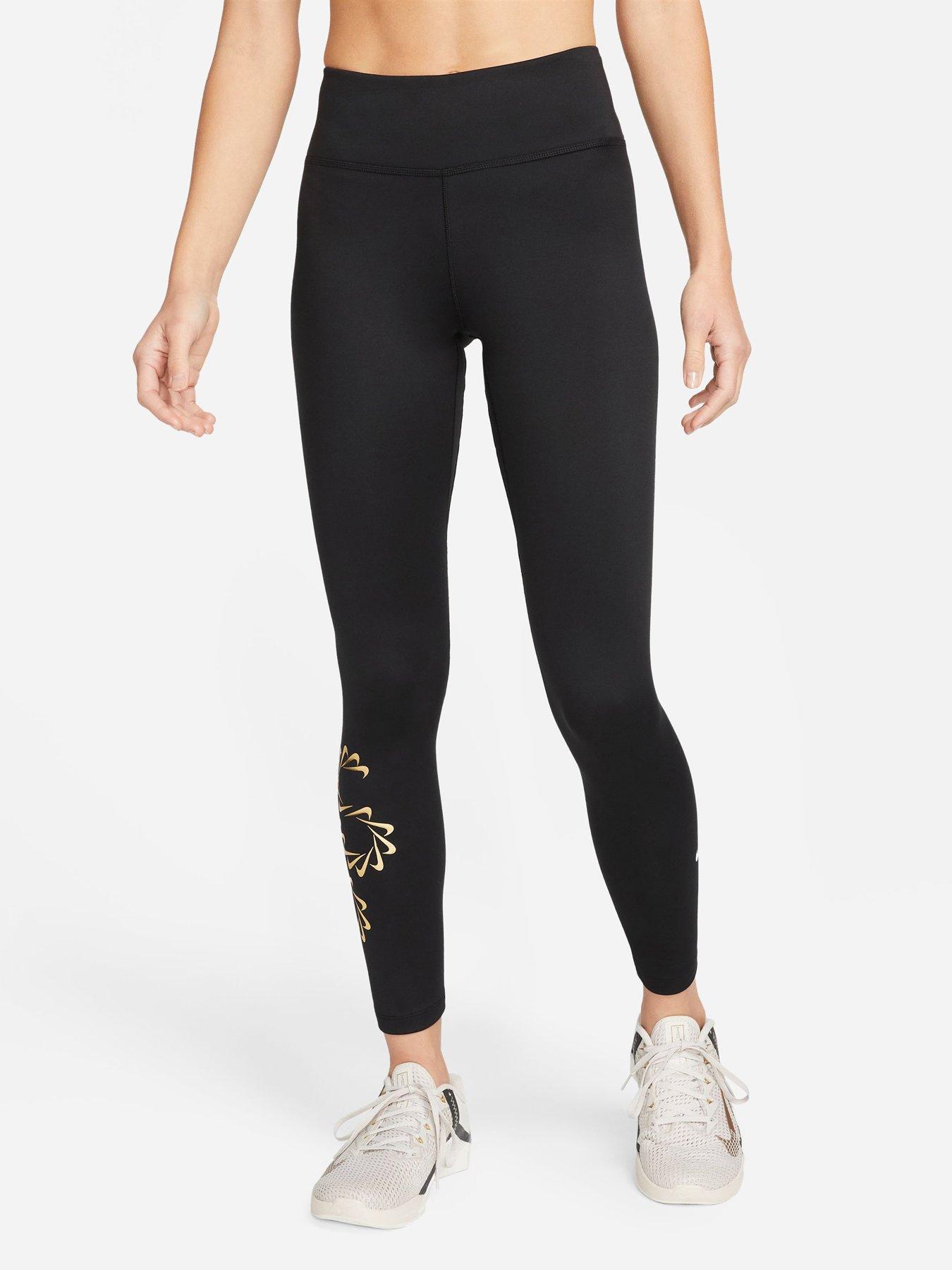 Nike Pro 365 Mid Rise Leggings - Navy - ShopStyle Activewear Trousers