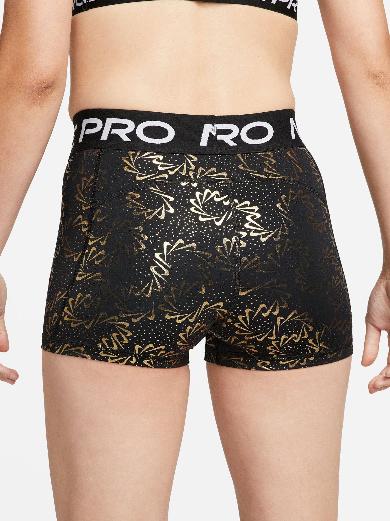 nike training 3 inch shorts in black sparkle print