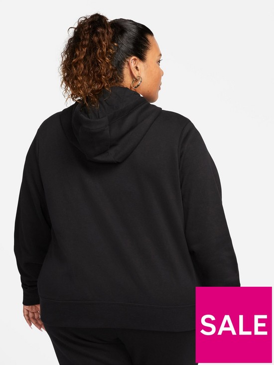 stillFront image of nike-curve-club-fleece-zip-through-hoodie-black