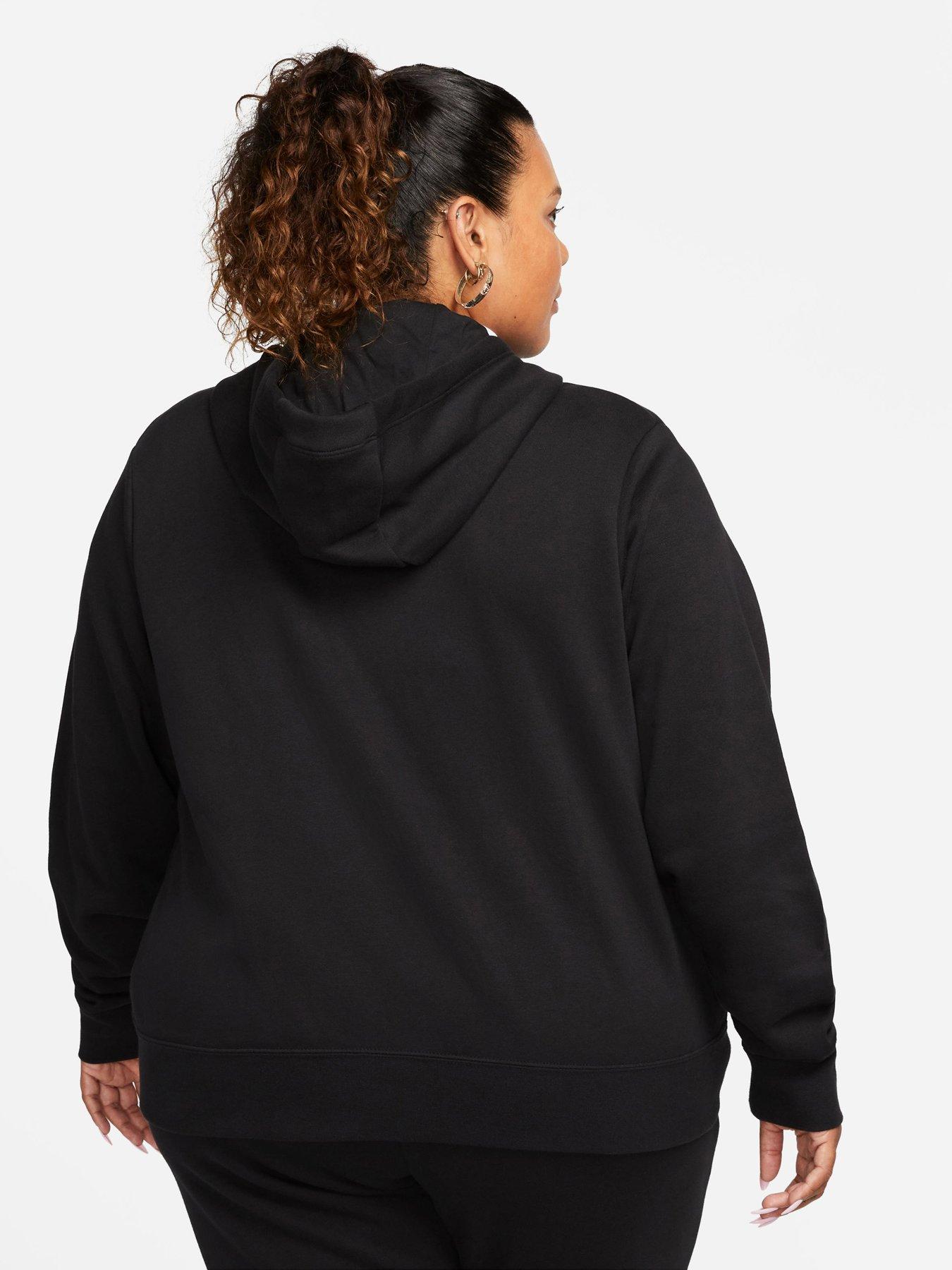 Nike club black zip thru cheap hoody