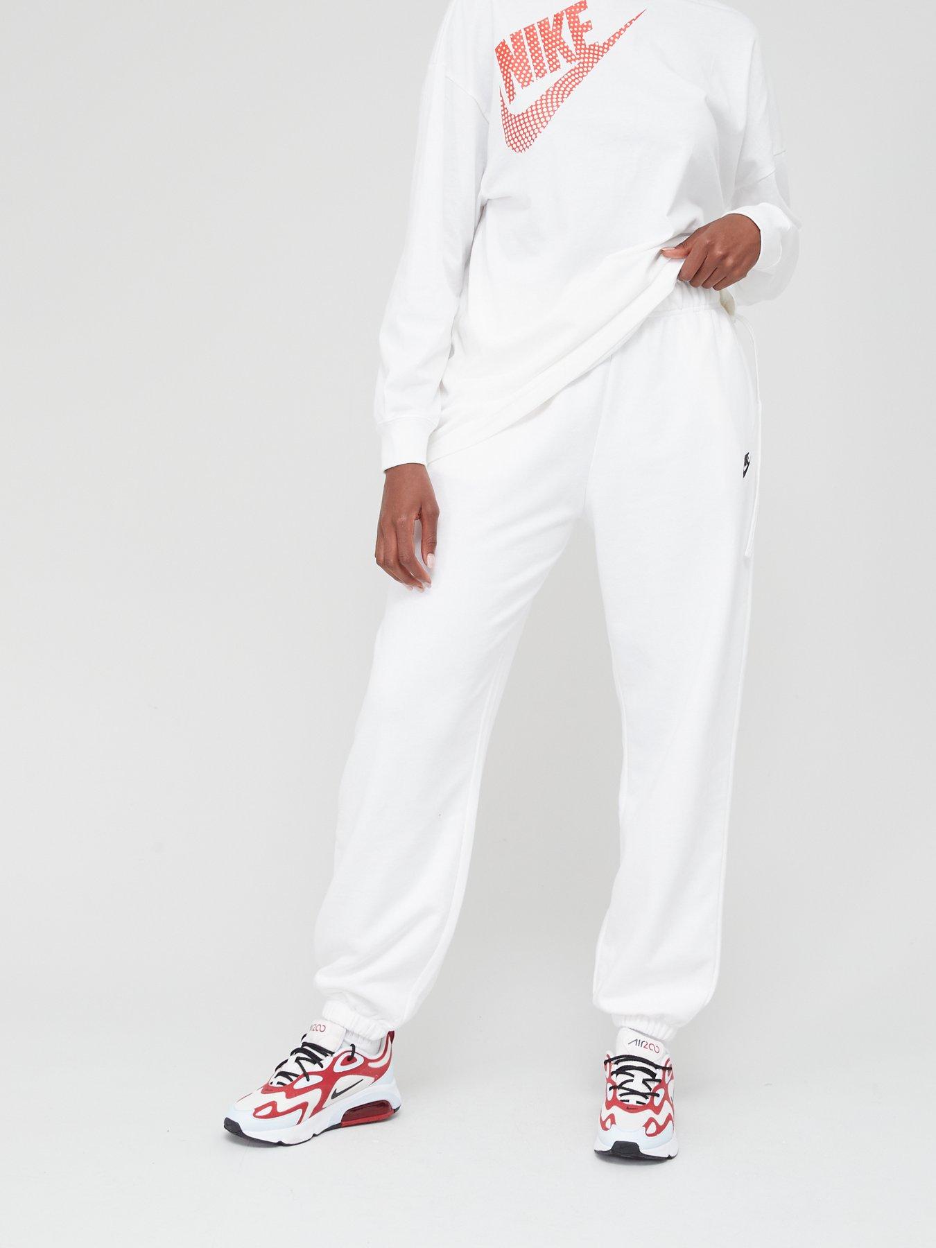 Nike swoosh joggers white hot sale