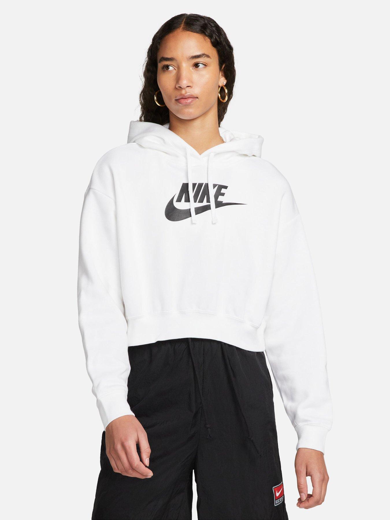 Black and white clearance nike hoodie womens