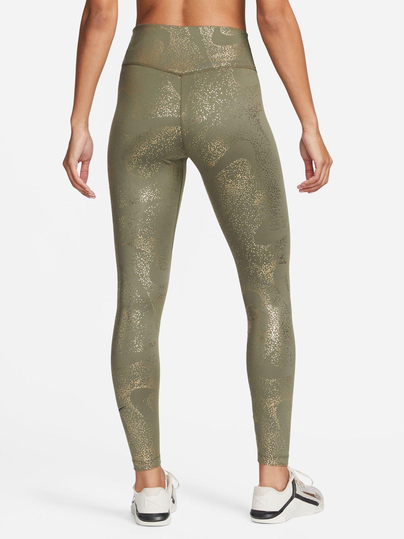 Black nike leggings with best sale gold logo