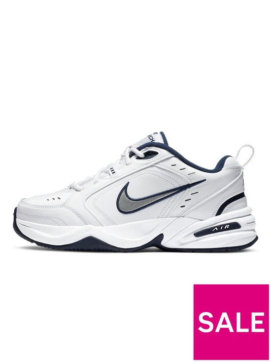 front image of nike-air-monarch-iv-whitesilver