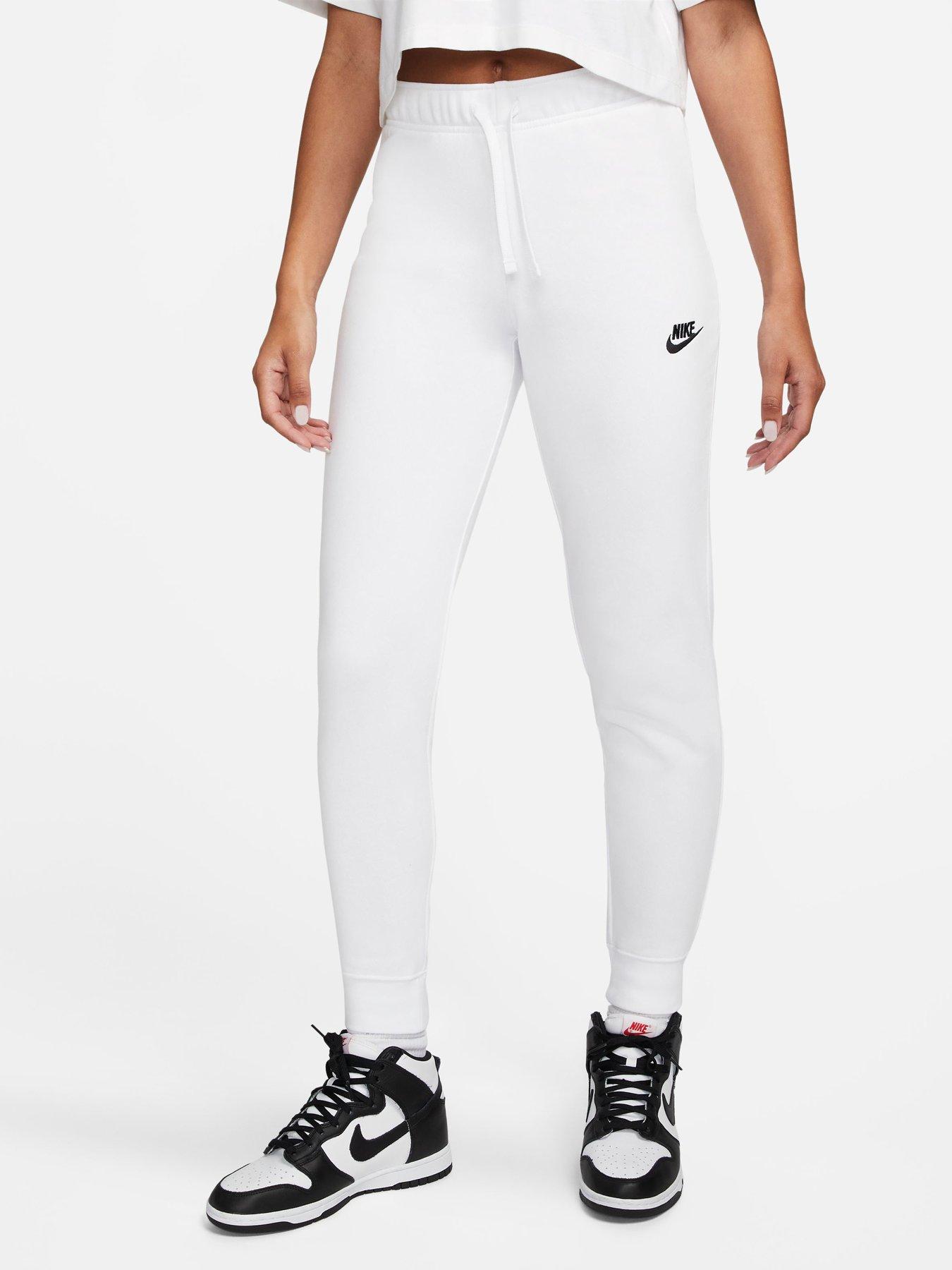 Nike Women's Nsw Club Fleece Mid Rise Standard Joggers - BLACK/WHITE