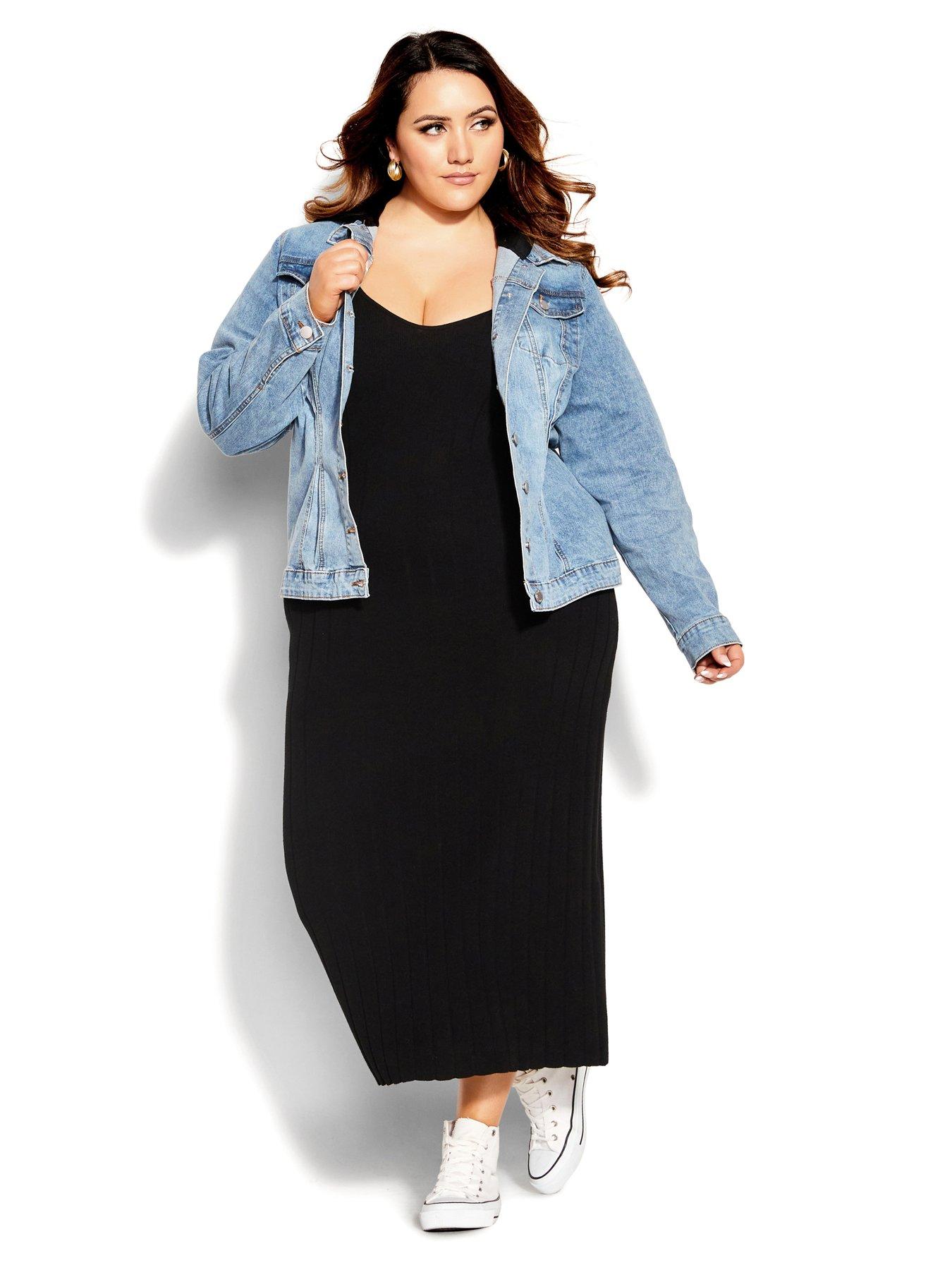City Chic Womens Apparel Womens Plus Size Structured Jacked with Double Button and Pocket Detail 