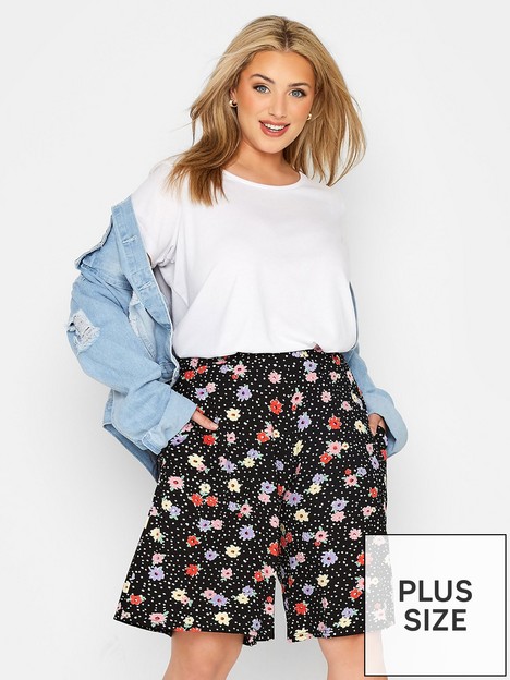 yours-spot-floral-jersey-short