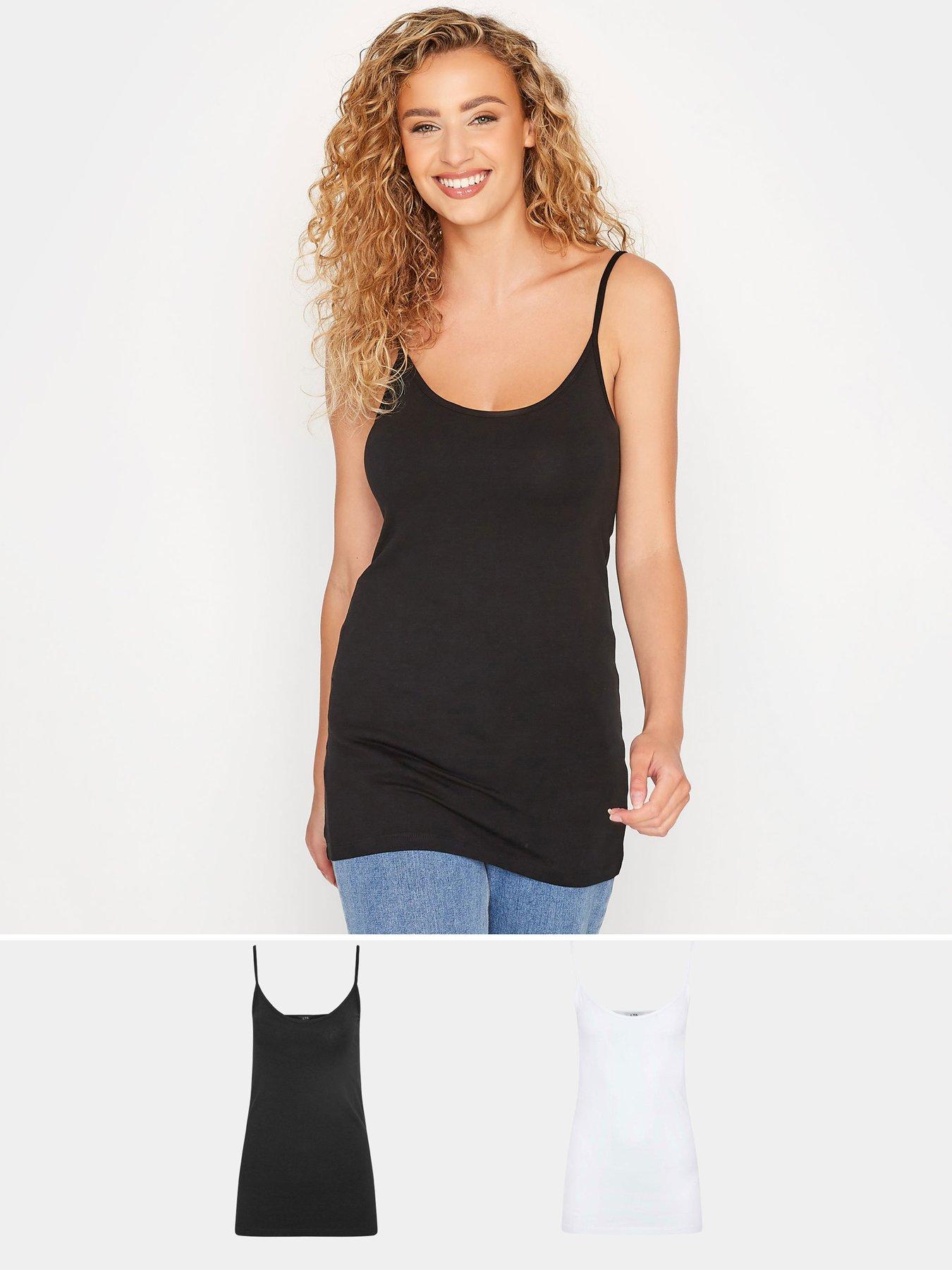 Essential Basic Women Value Pack Long Camisole Cami - Black, Black, Black,  Black, Medium