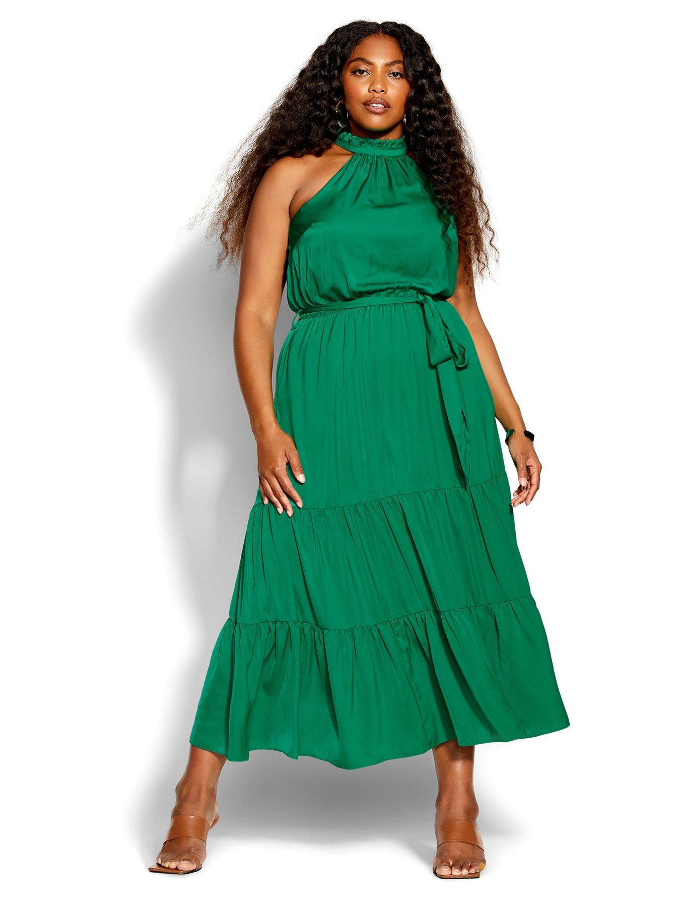 City Chic Bold Maxi Dress Green Stone very