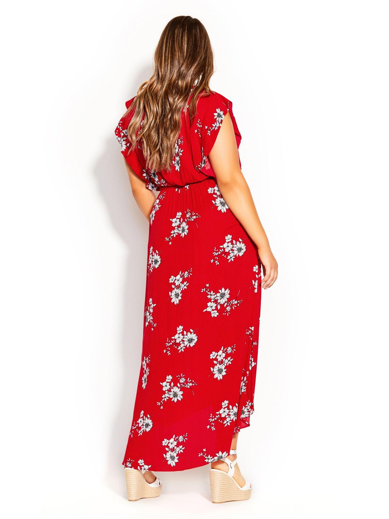 City chic on sale red floral dress