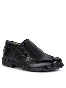 Geox Boys Federico Slip O School Shoe - Black, Black, Size 12.5 Younger