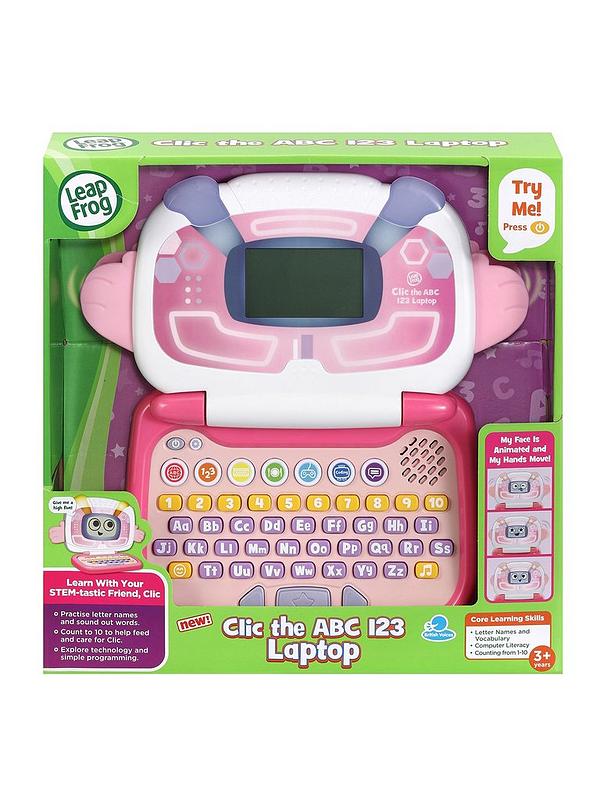 Image 2 of 6 of LeapFrog Clic the ABC 123 Laptop Pink