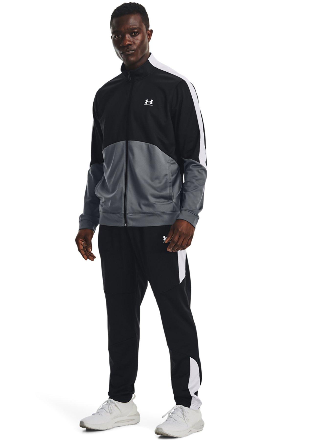 Under Armour FASHION TRACK PANT - Tracksuit bottoms - black/white/black 