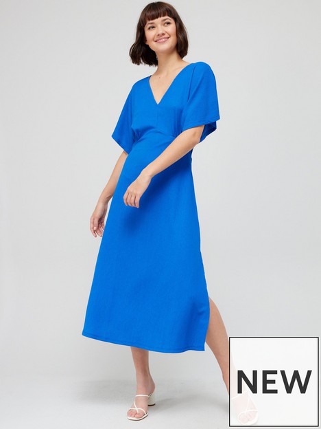 v-by-very-kimono-sleeve-crinkle-midi-dress-blue