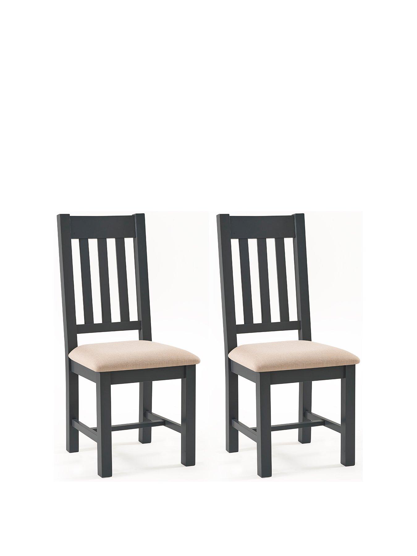 Product photograph of Julian Bowen Bordeaux Set Of 2 Dining Chairs - Dark Grey from very.co.uk