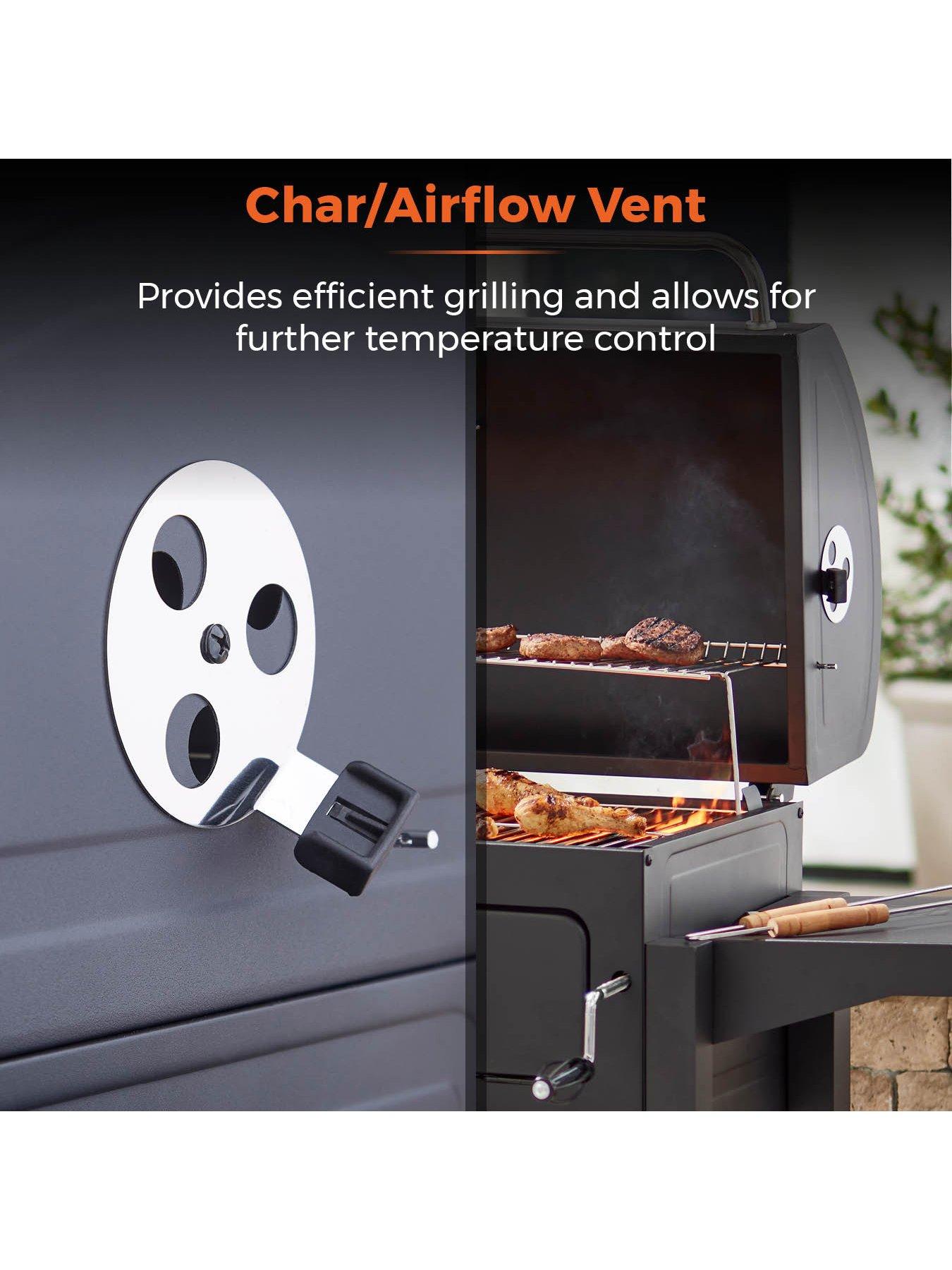 Image 5 of 6 of Tower Ignite Duo XL BBQ Grill with Adjustable Charcoal Grill and Temperature Gauge, Black, T978510