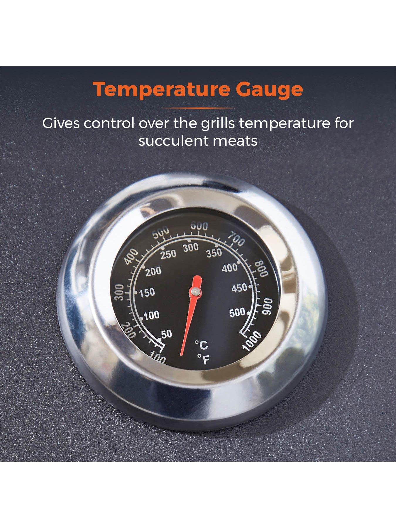 Image 6 of 6 of Tower Ignite Duo XL BBQ Grill with Adjustable Charcoal Grill and Temperature Gauge, Black, T978510