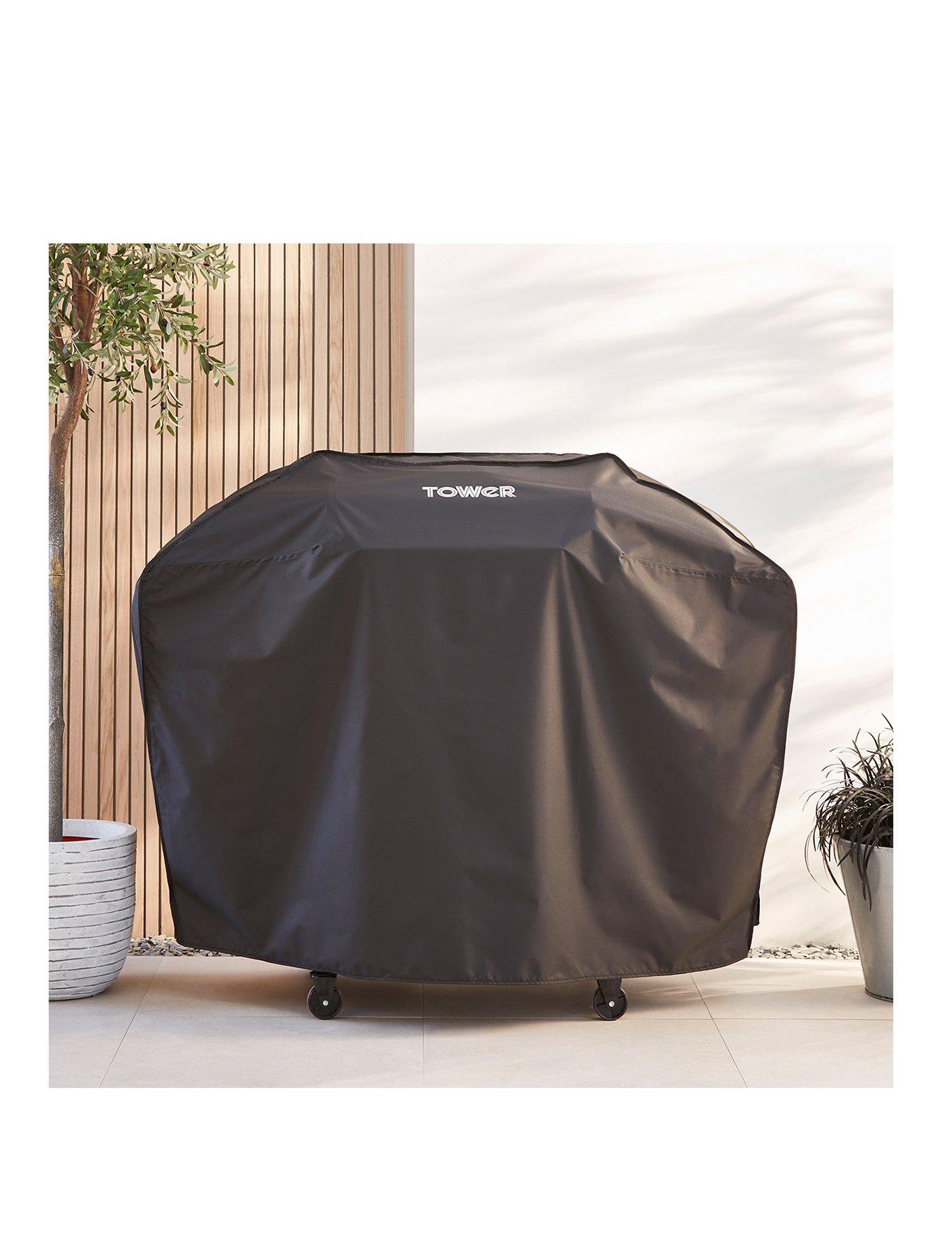 Product photograph of Tower Three Burner Gas Bbq Cover Waterproof And Windproof Black T978525cov from very.co.uk