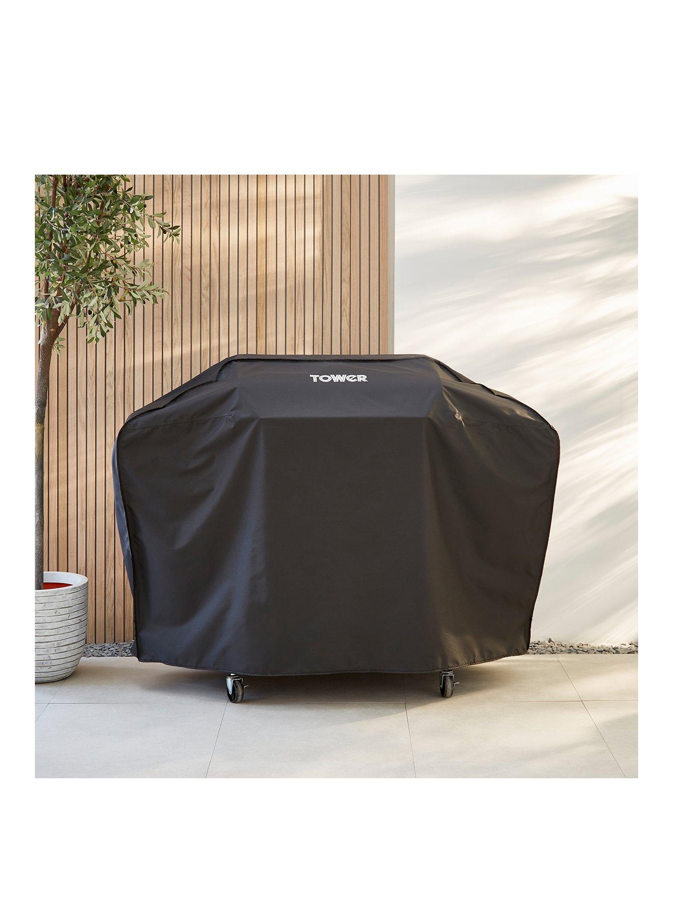 Product photograph of Tower Four Burner Gas Bbq Waterproof And Windproof Black T978526cov from very.co.uk