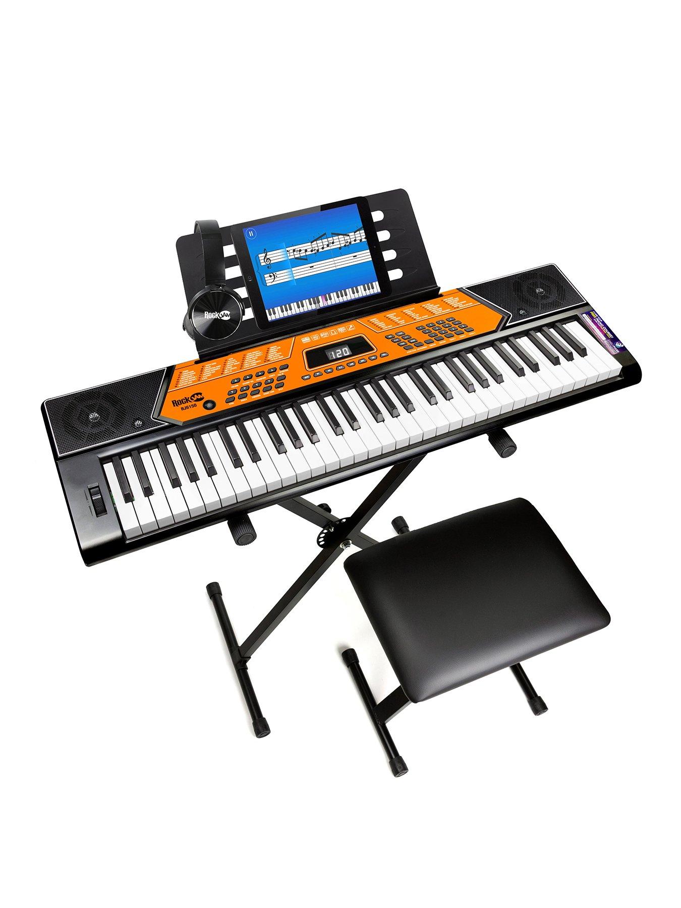 88 Key Electric Keyboard Piano for Beginner/Adults with Padded Piano Bench+Music Stand+Power Adapter+3-Pedal Board+Instruction Book+Headphone Jack Black With 2 Person Bench LAGRIMA Digital Piano 