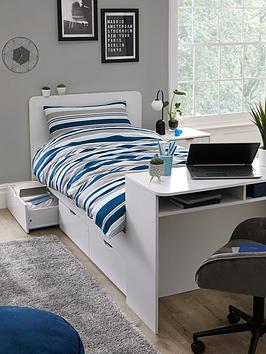 Product photograph of Very Home Dorm Study Bed With Desk And Storage With Mattress Options Buy And Save - Cabin Bed With Premium Mattress from very.co.uk