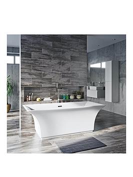 Product photograph of Mode Bathrooms By Victoria Plum Austin Contemporary Square Edged Freestanding Bath With Built In Waste 1700 X 750 from very.co.uk
