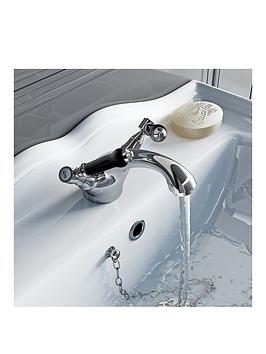 Product photograph of The Bath Co By Victoria Plum Traditional Basin Mixer Tap With Black Lever Handles from very.co.uk