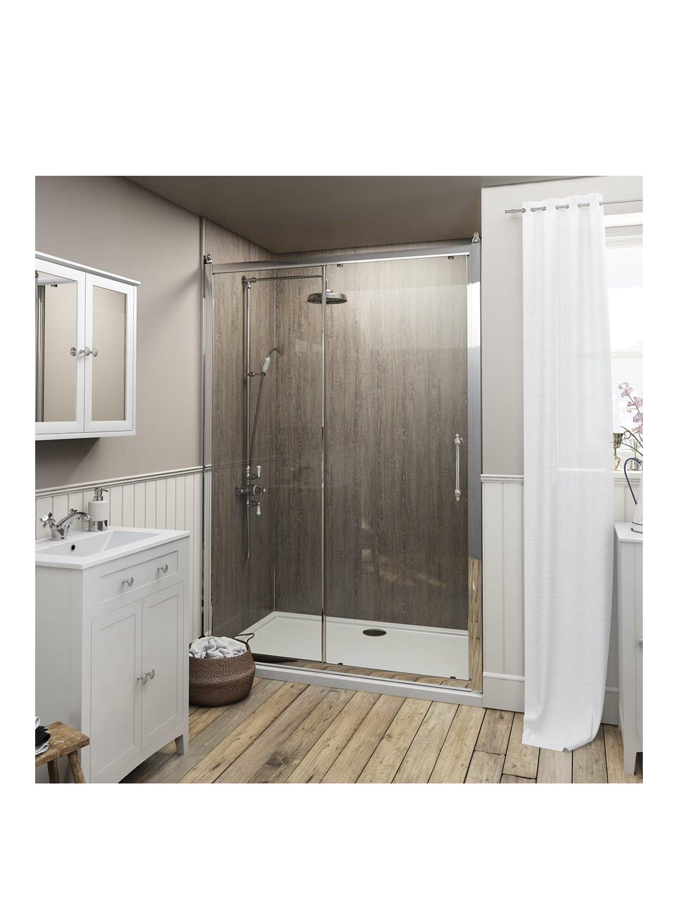 Product photograph of The Bath Co By Victoria Plum Dalston 8mm Traditional Sliding Shower Door With Shower Tray And Waste 1000 X 800 from very.co.uk